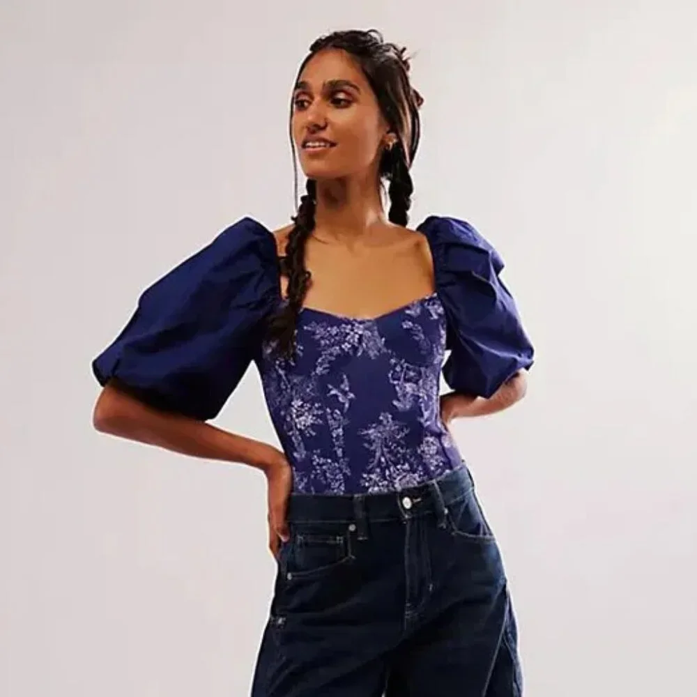 037 Free People Prairie Rose Bodysuit NWOT Size Medium